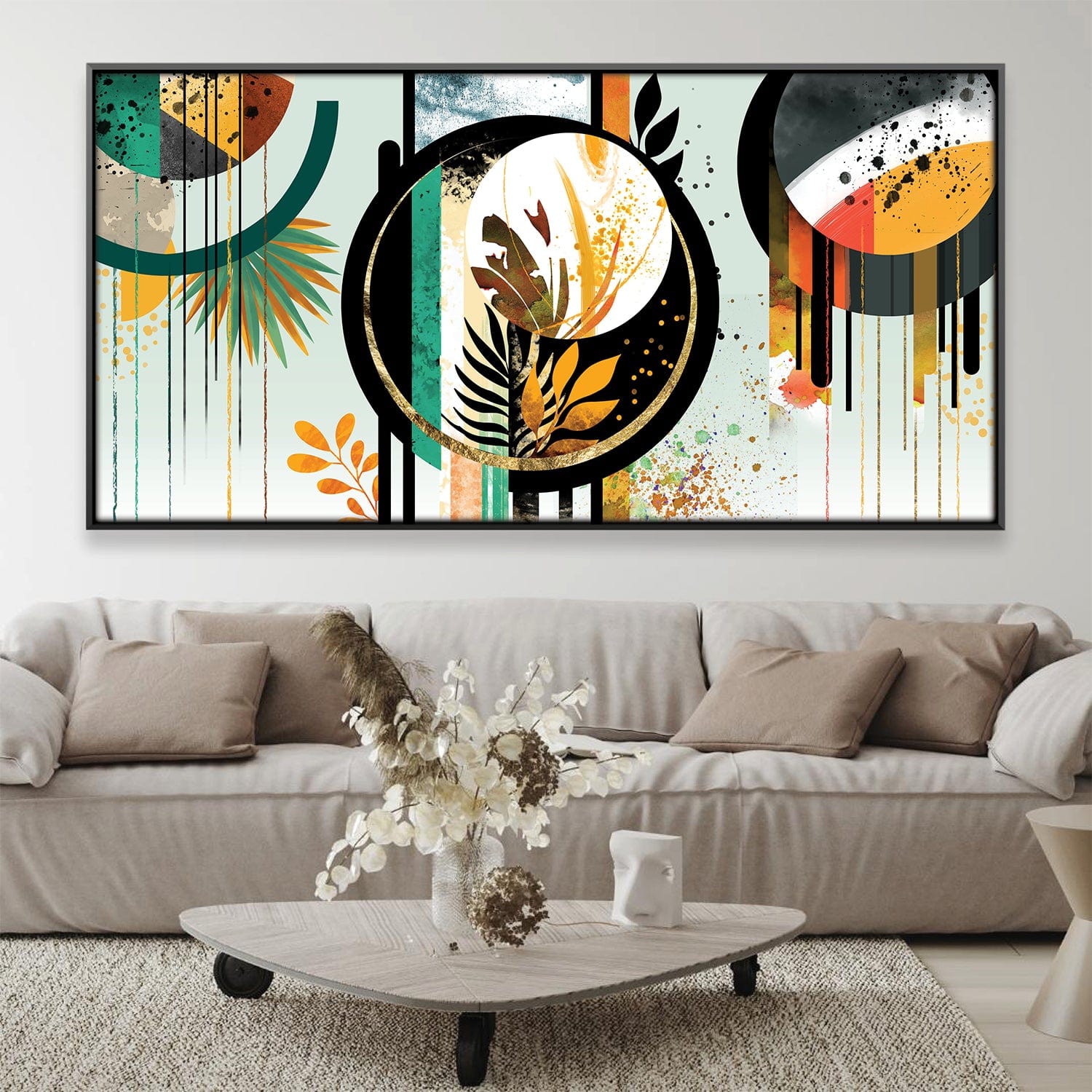 Abstract Botanica Canvas Art Clock Canvas