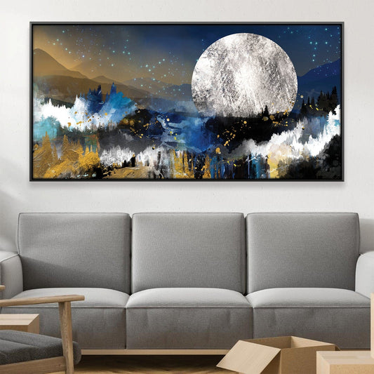 Abstract Moonset Canvas Art 50 x 25cm / Rolled Prints Clock Canvas