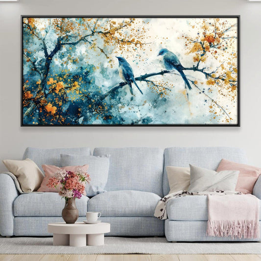 Feathered Harmony Canvas Art Clock Canvas