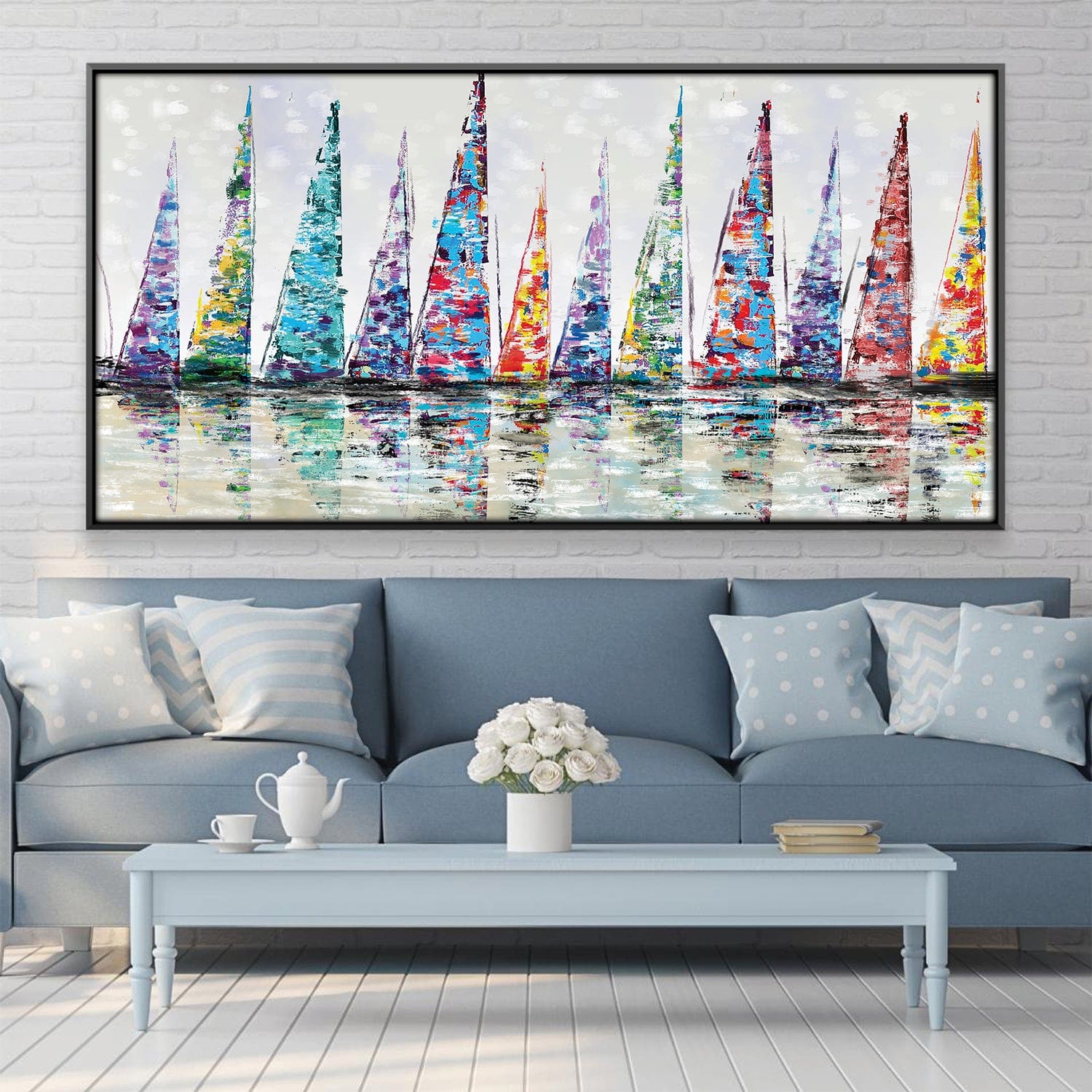 Harbor of Hues Canvas Art Clock Canvas