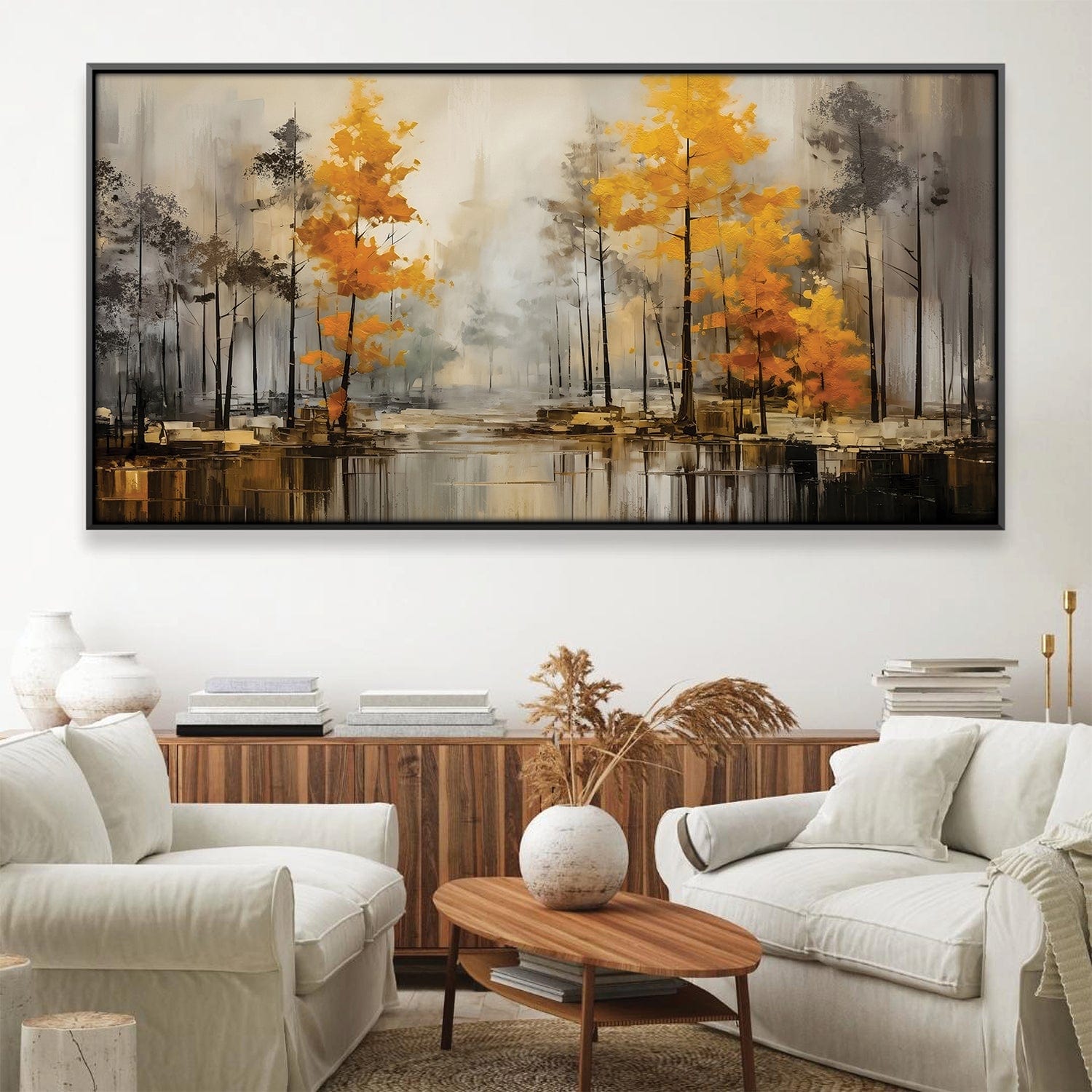 Watercolor Autumn Canvas Art Clock Canvas